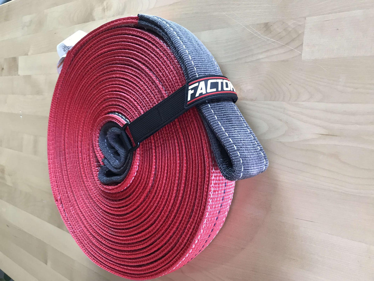 Factor 55 30 Foot Tow Strap Standard Duty 30 Foot x 2 Inch Red