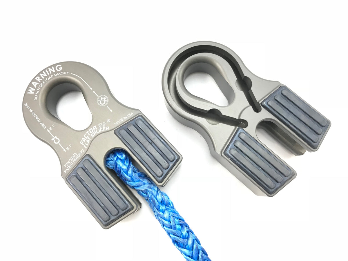 Factor 55 Winch Line Shackle Mount Splice On Foldable Gray