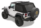 Bestop 07-18 Jeep Wrangler JK 2-Door A-Top Trektop (Prem Blk Twill Tinted Windows No Door Skins)