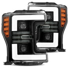AlphaRex 17-19 Ford F-250 SD PRO-Series Proj Headlights Plank Style Black w/Activ Light/Seq Signal
