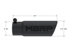 MBRP Universal Tip 3-1/2in O.D. Angled Rolled End - 3in ID Inlet 10in Length - Black