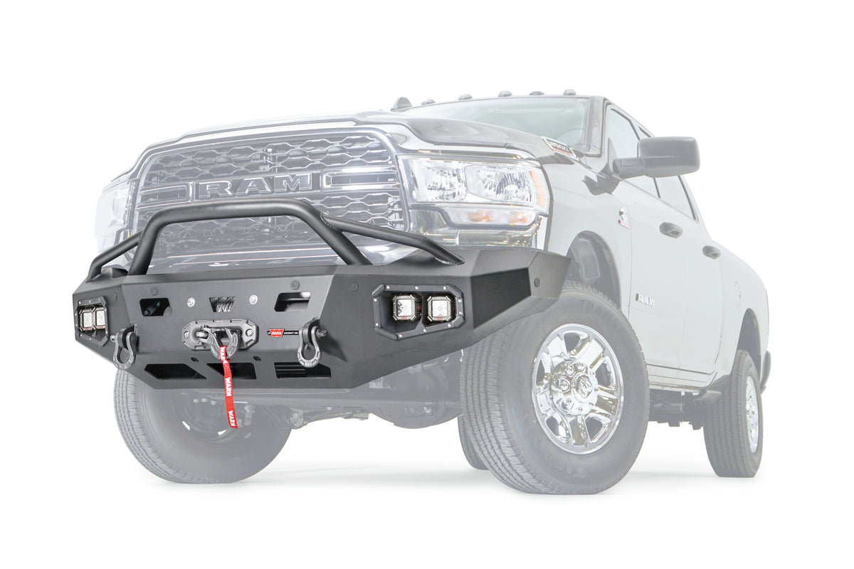 WARN Ascent HD Front Bumper with Prerunner Grille Guard for 2019-2026 Ram 2500/3500/4500/5500