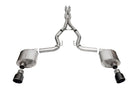 Corsa 24+ Ford MustangGT Sport Cat-Back Ex.Sys 3.0in Dual Rear Exit w/4.5in Blk PVD Pro Series Tips