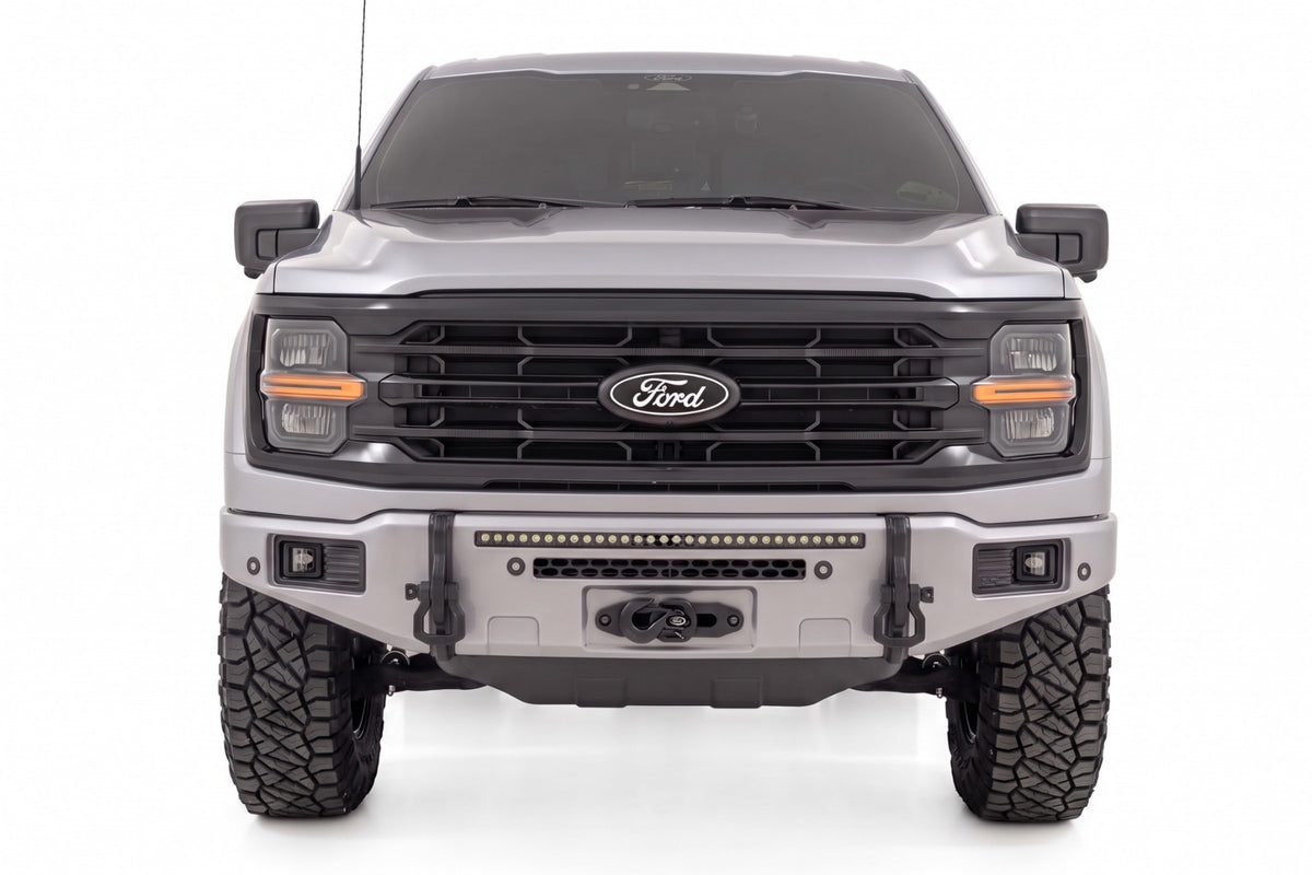 Rough Country FXS Front Bumper | JS Iconic Silver | EcoBoost | Ford F-150 2WD/4WD (2021-2025)