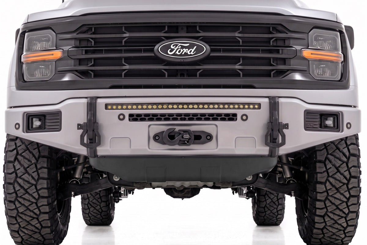 Rough Country FXS Front Bumper | JS Iconic Silver | EcoBoost | Ford F-150 2WD/4WD (2021-2025)