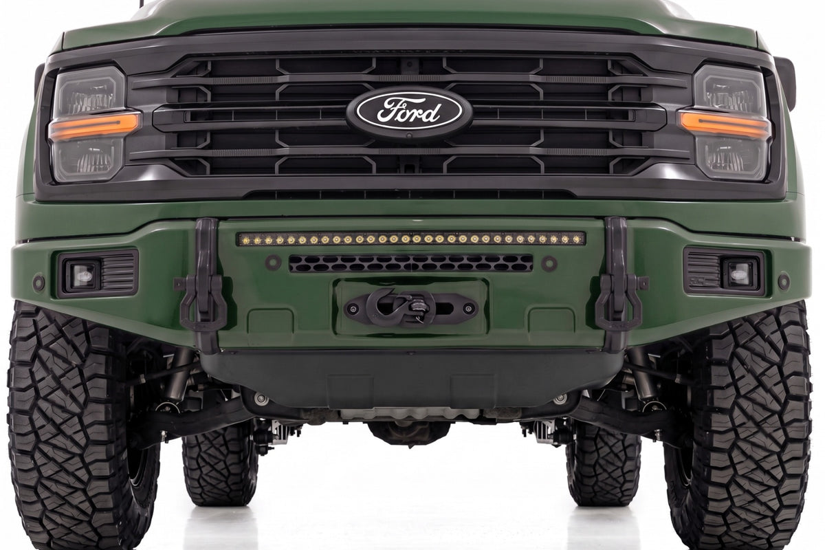 Rough Country FXS Front Bumper | DB Shelter Green | EcoBoost | Ford F-150 2WD/4WD (2021-2025)