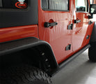 Fishbone Offroad 07-18 Jeep Wrangler JK 4 Door Rubicon Steel Rock Slider - Black Textured Powdercoat