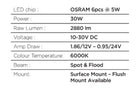 Go Rhino Xplor Blackout Combo Series Sixline LED Flood Lights w/Amber (Surface Mount) - Blk (Pair)
