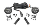 Rough Country  LED Light Kit | Ditch Mount | Black Series Round | 3.5 Inch | Amber DRL | Jeep Cherokee KL (14-21)