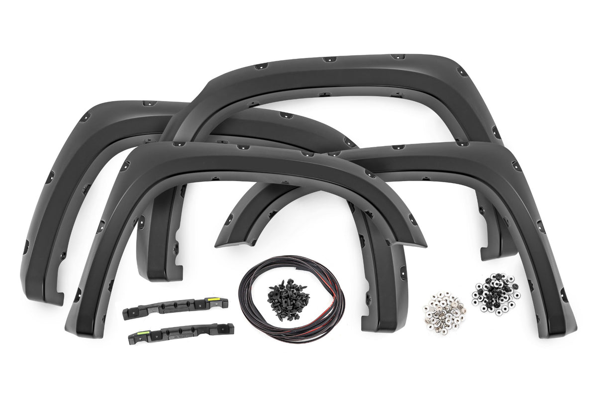 Rough Country  Pocket Fender Flares | 6 & 8' Bed | Gloss Black | Toyota Tundra (14-21)