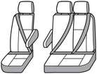 Covercraft 15-21 Ford Transit Polycotton SeatSaver Custom Third Row Seat Covers - Grey