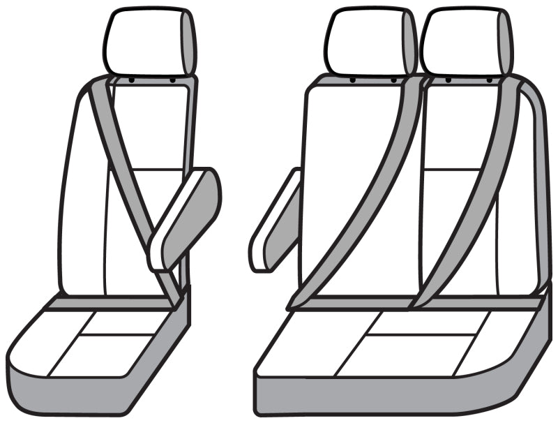 Covercraft 15-21 Ford Transit Polycotton SeatSaver Custom Third Row Seat Covers - Grey