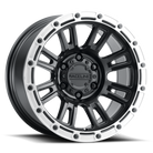 Raceline 956BS Compass 18x9in / 6x139.7 BP / 18mm Offset / 106.1mm Bore - Black & Silver Lip Wheel