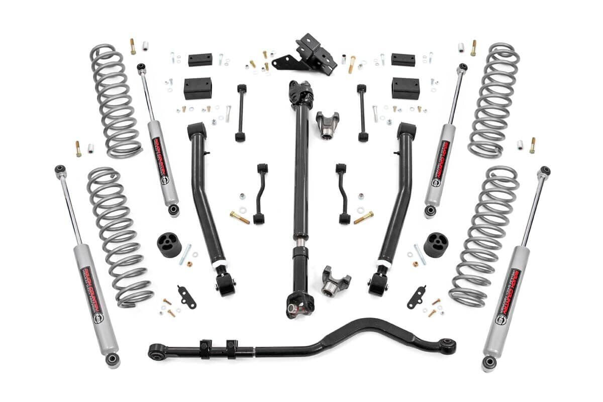 Rough Country  3.5 Inch Lift Kit | Adj LCA | FR D/S | Jeep Wrangler JL 4WD (2024-2026)