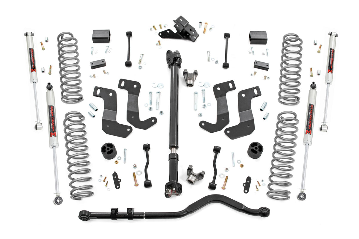 Rough Country 3.5 Inch Lift Kit | C/A Drop | FR D/S | M1 | Jeep Wrangler Unlimited Rubicon (18-23)