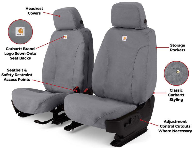 Covercraft 12-13 Ford Edge Carhartt SeatSaver Custom Front Row Seat Covers - Gravel
