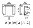 Go Rhino Xplor Blackout Series Cube LED Sideline Flood Light Kit (Surface Mount) 4x3 - Blk (Pair)