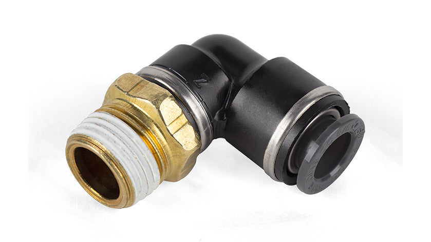 Air Lift Performance 3/8in MNPT x 3/8in PTC Male Elbow Fitting - DOT