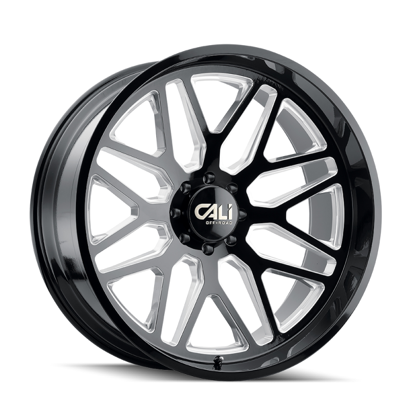 Cali Off-Road 9115 Invader 20x10 / 8x170 BP / -25mm Offset / 125.2mm Hub Gloss Black Milled Wheel