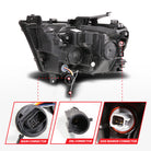 ANZO 19-24 RAM 1500 (New Body/OE Halogen) Full LED Proj Headlights DRL/SeqSig Black - Pass. Side