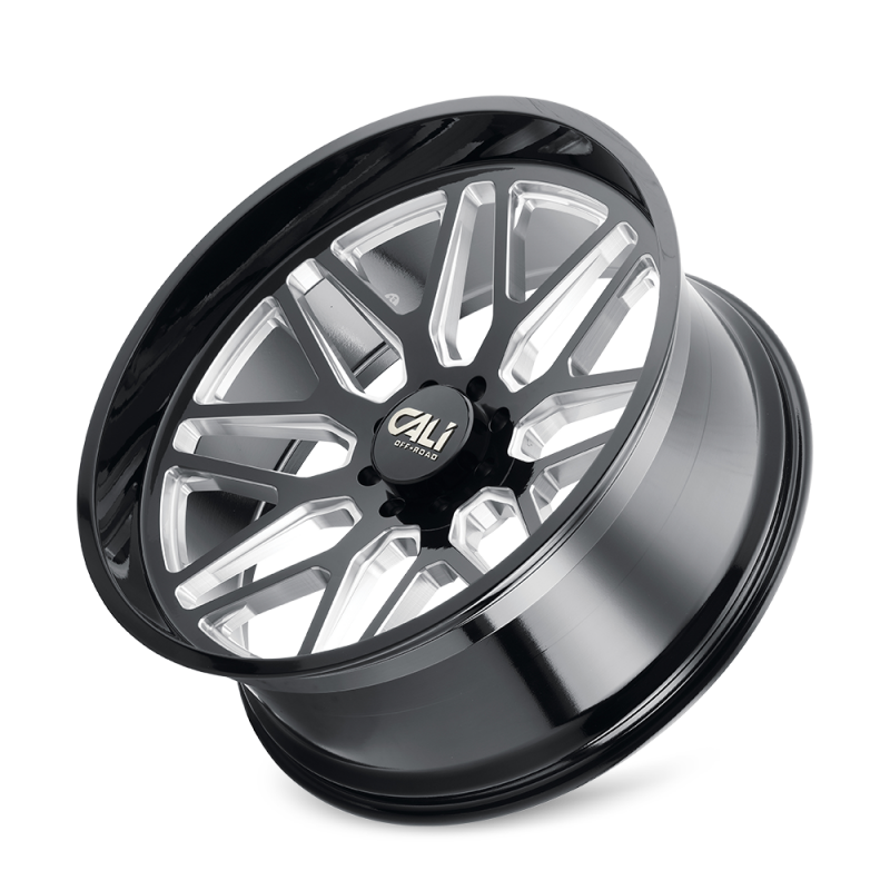 Cali Off-Road 9115 Invader 22x12 / 6x139.7 BP / -51mm Offset / 106.1mm Hub Gloss Black Milled Wheel