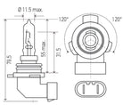 Hella Bulb 9012LL/HIR2 12V 55W PX22d