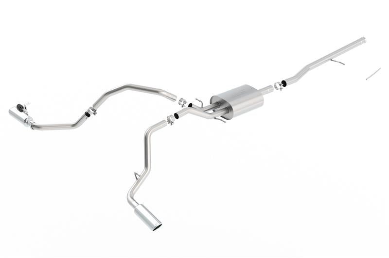 Borla 14 Silv/Sierra C/B Exhaust S-Type 1500 5.3L V8 AT/MT 2&4WD Ext Cab Split Side Exit