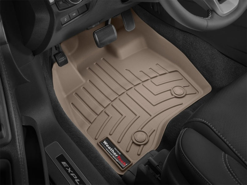 WeatherTech 2017+ Ford Explorer Front FloorLiner - Tan