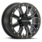 Raceline A71MB Mamba 15x6in / 4x156 BP / 40mm Offset / 132.5mm Bore- Black & Machined Beadlock Wheel