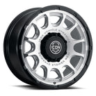 ICON Alloys Rancho 20x9 / 8x170 / 6mm / 5.25in BS Silver MACH w/ Gloss Black Lip Wheel