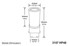 Diode Dynamics 3157 LED Bulb HP48 LED - Red (Pair)