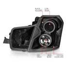 ANZO 2003-2007 Cadillac CTS Projector Headlights w/ Halo Black (CCFL)