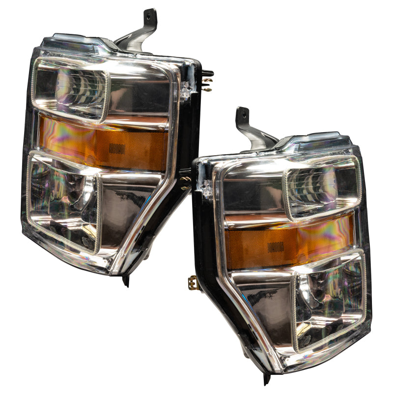 Oracle 08-10 Ford F250 Pre-Assembled Halo Headlights - Chrome Housing - w/ 2.0 Controller