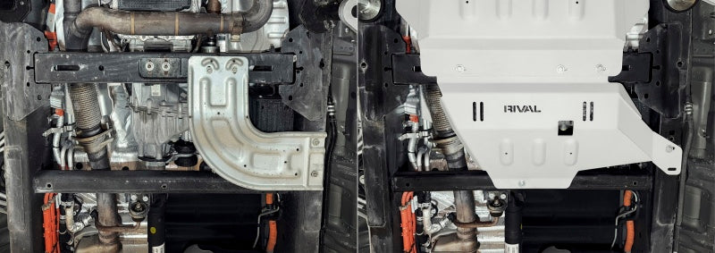 RIVAL 2015-2026 Ford F150 Powerboost Only Aluminum Transfer Case Skid Plate