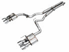 AWE 2024 Ford Mustang GT Fastback S650 RWD SwitchPath Cat-Back Exhaust w/ Quad Chrome Silver Tips