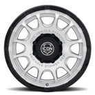 ICON Alloys Rancho 20x9 / 8x170 / 6mm / 5.25in BS Silver MACH w/ Gloss Black Lip Wheel