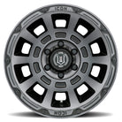 ICON Thrust 17x8.5 6x5.5 25mm Offset 5.75in BS 95.1mm Bore Smoked Satin Black Wheel