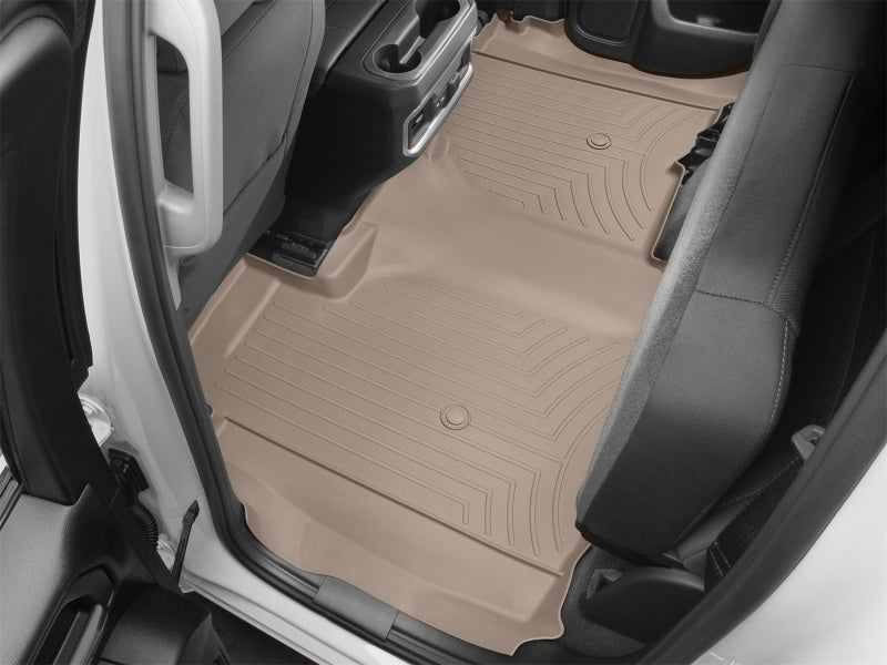 WeatherTech 2019+ Chevy Silverado 1500 Double Cab w/ 1st Row Bucket Seats Rear FloorLiner - Tan