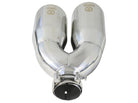 aFe Takeda 2.5in 304 Stainless Steel Clamp-on Tip Passenger Side 2.5in Inlet 4inDual - Polished