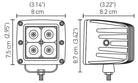 Hella HVF Cube 4 LED Off Road Kit - 3.1in 2X12W