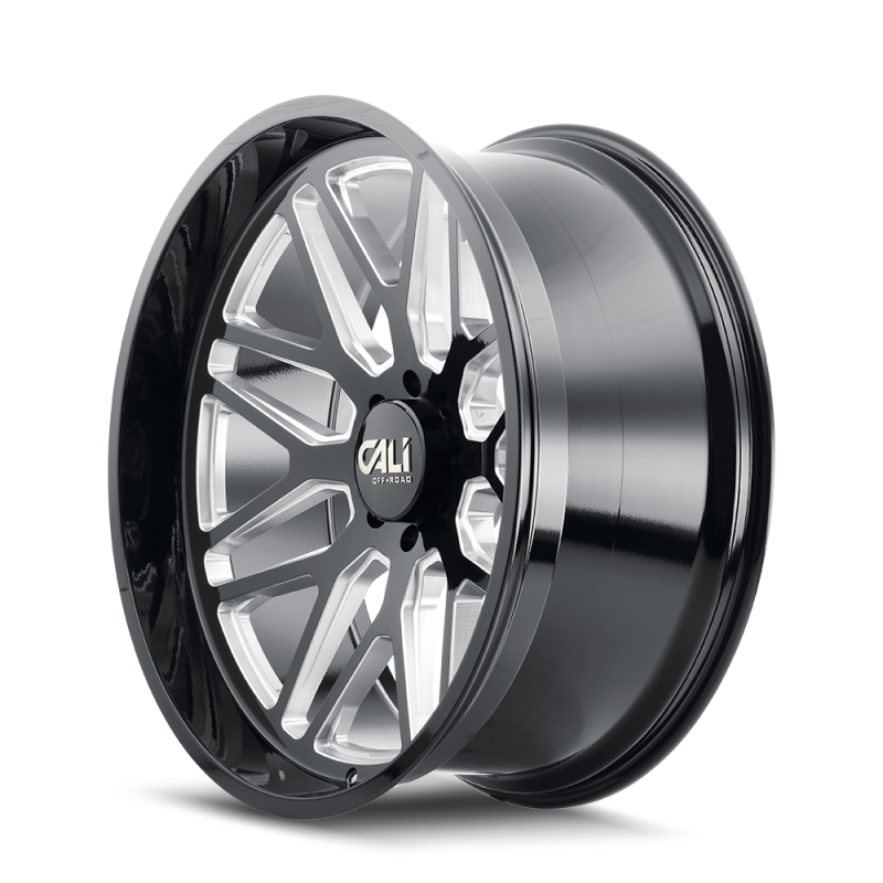 Cali Off-Road 9115 Invader 22x12 / 6x135 BP / -51mm Offset / 87.1mm Hub Gloss Black Milled Wheel