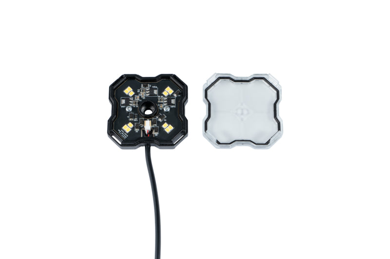 Diode Dynamics Stage Series Single Color LED Rock Light - Amber M8 (2-pack)