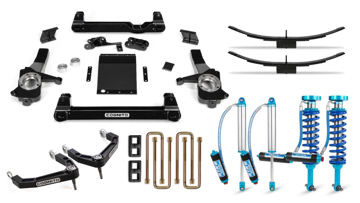 Cognito 6-Inch Elite Billet Uca Lift Kit with King 2.5 Remote Reservoir Shocks For 19-25 Silverado/Sierra 1500 2WD/4WD Including AT4 and Trail Boss