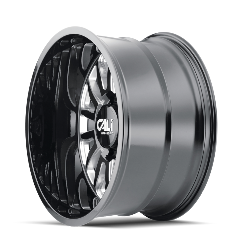 Cali Off-Road 9110 Summit 20x12 / 6x139.7 BP / -51mm Offset / 106mm Hub Gloss Black Milled Wheel