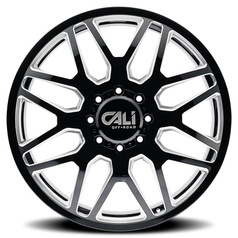 Cali Off-Road 9115D Invader Dually 24x8.25 / 8x210 BP / -232mm OS / 154.2mm Hub Gls Blk Mill Wheel