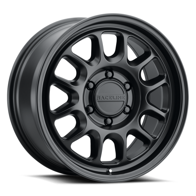 Raceline 958B Rogue 17x9in / 8X165.1 BP / -12mm Offset / 130.81mm Bore - Satin Black
