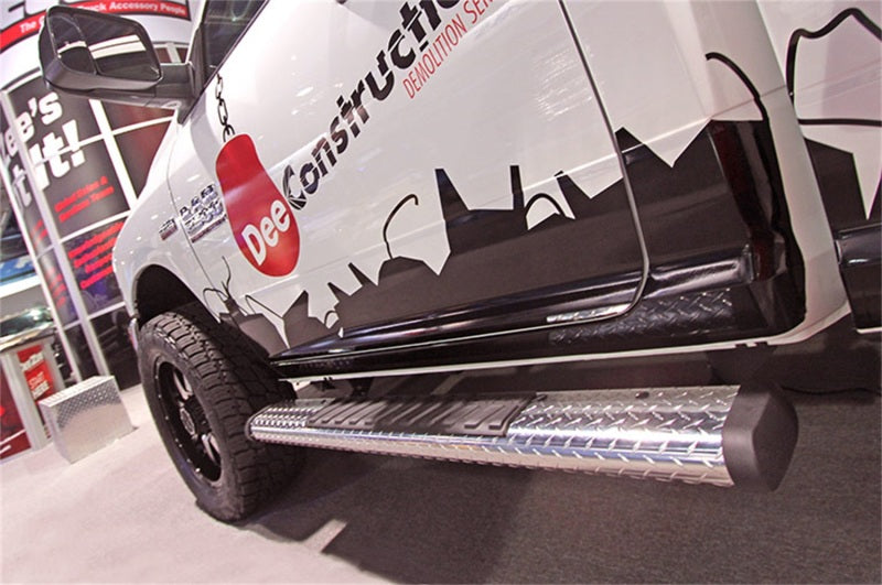 Dee Zee Universal Tubes - 6In Oval - Black Tread Aluminum (RegCab)