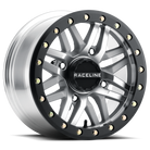 Raceline A91MA Ryno 15x10in/4x156 BP/0mm Offset/132.5mm Bore - Machined & Black Ring Beadlock Wheel