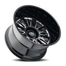 Cali Off-Road 9116 Vertex 20x10 / 5x127 BP / -25mm Offset / 78.1mm Hub Gloss Black Milled Wheel