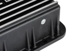aFe POWER Transmission Pan Ford Trucks 80-92 (AOD Transmission)- Black w/ Machined Fins